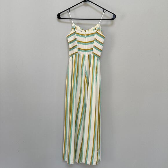 Amanda Uprichard Striped Bow-Front Strapless Crop Wide-Leg Lincoln Jumpsuit S - Picture 10 of 16